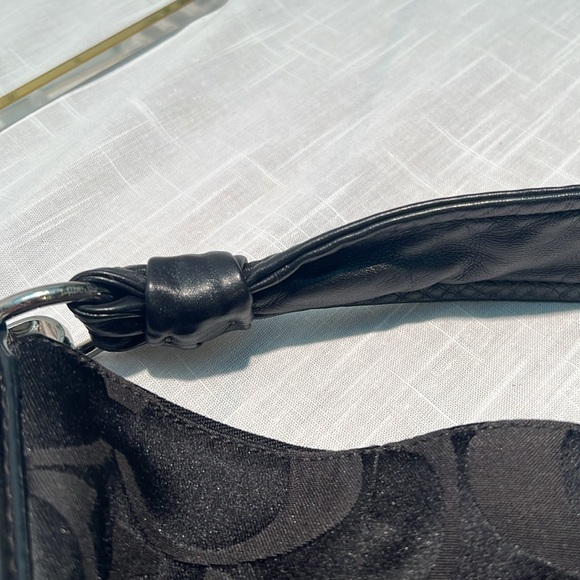 Coach Authentic Kristin Black Two-Way Leather Satin Signature Bag - Picture 9 of 16